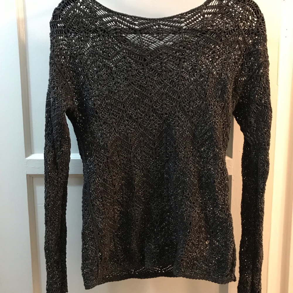Crochet cotton knit sweater